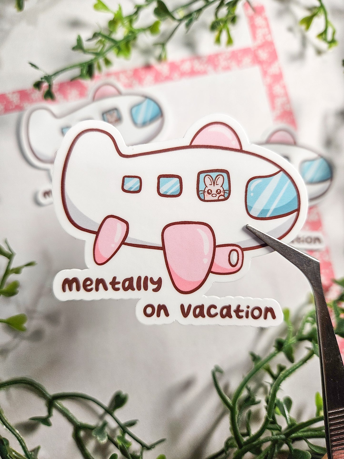 mentally on vacation sticker