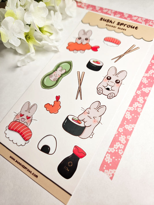 sushi sprout sticker sheet
