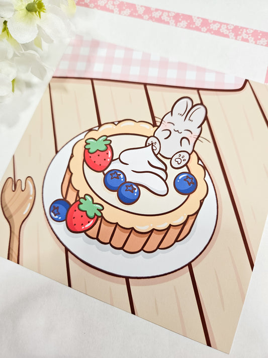 bunny picnic print