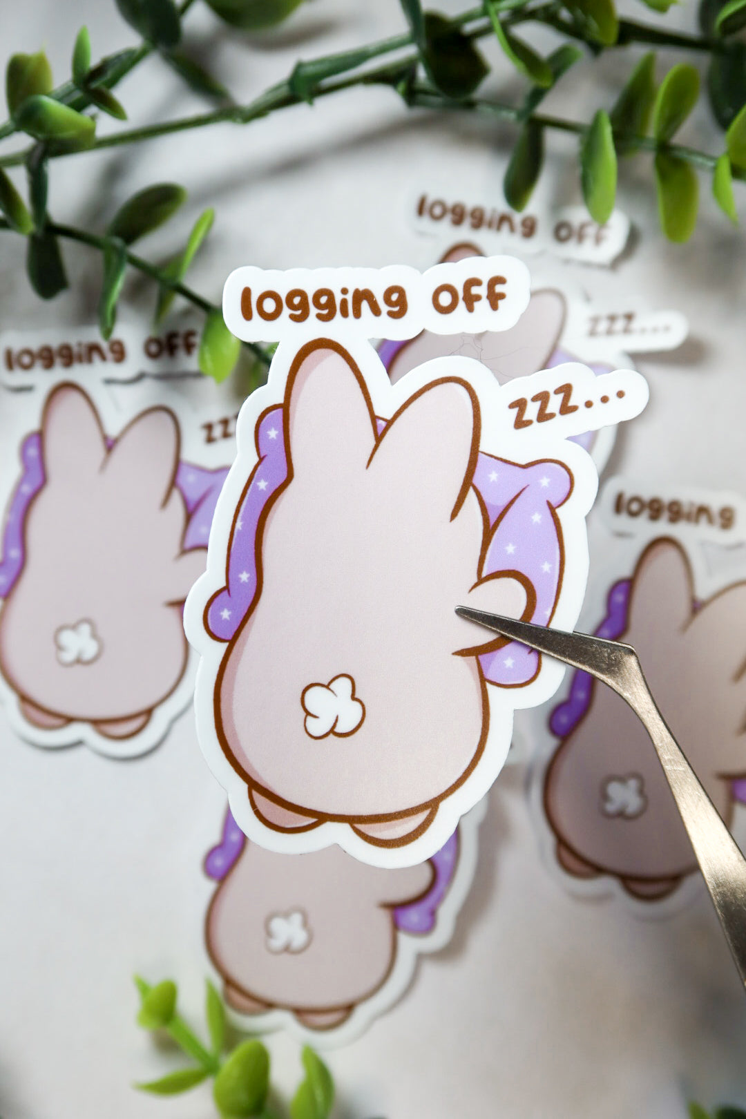 logging off bunny sticker
