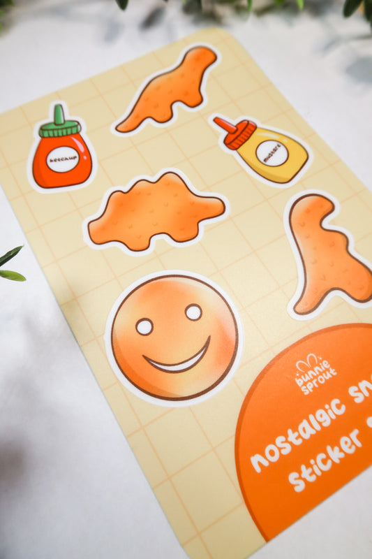 nostalgic snacks sticker sheet