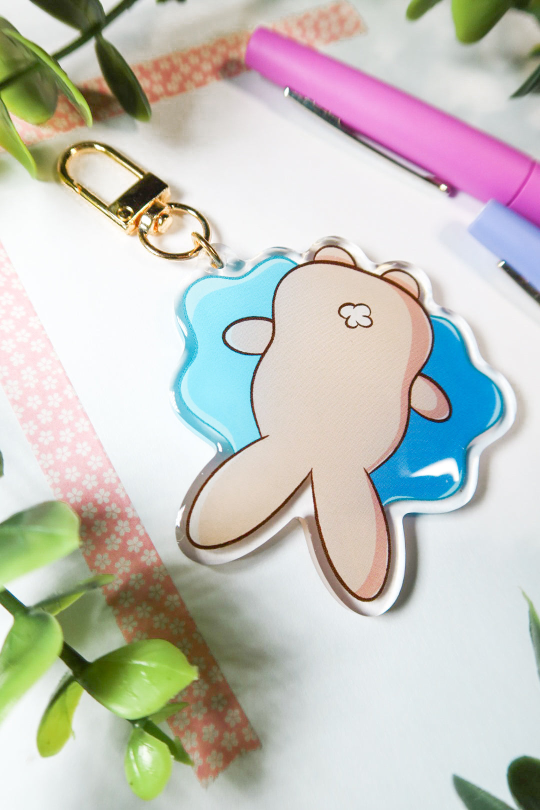 crying bunny keychain