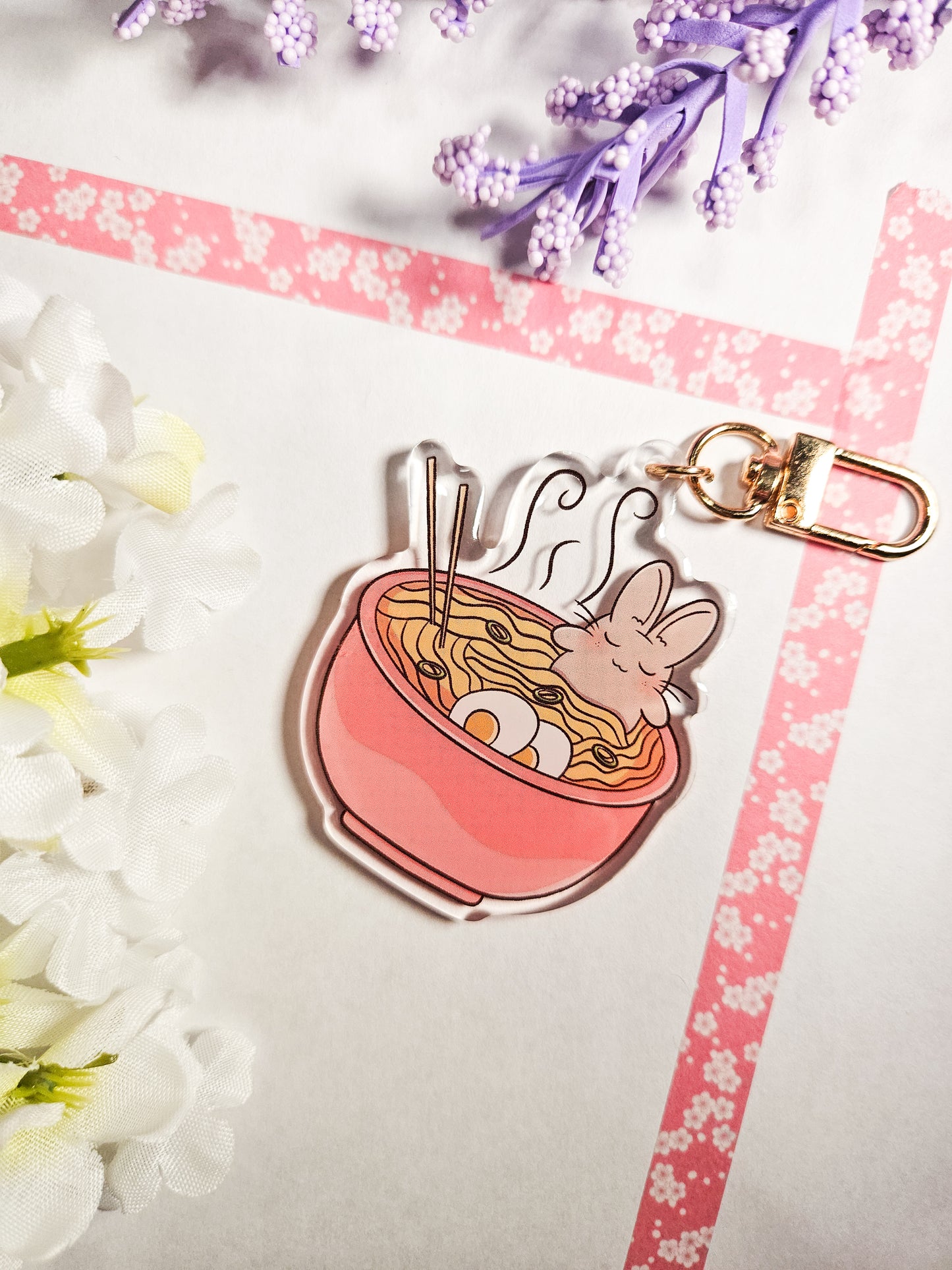 ramen bunny keychain
