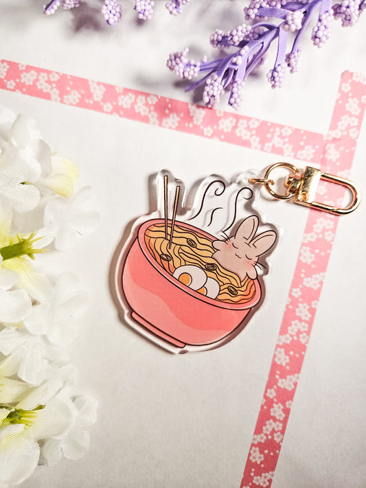 ramen bunny keychain