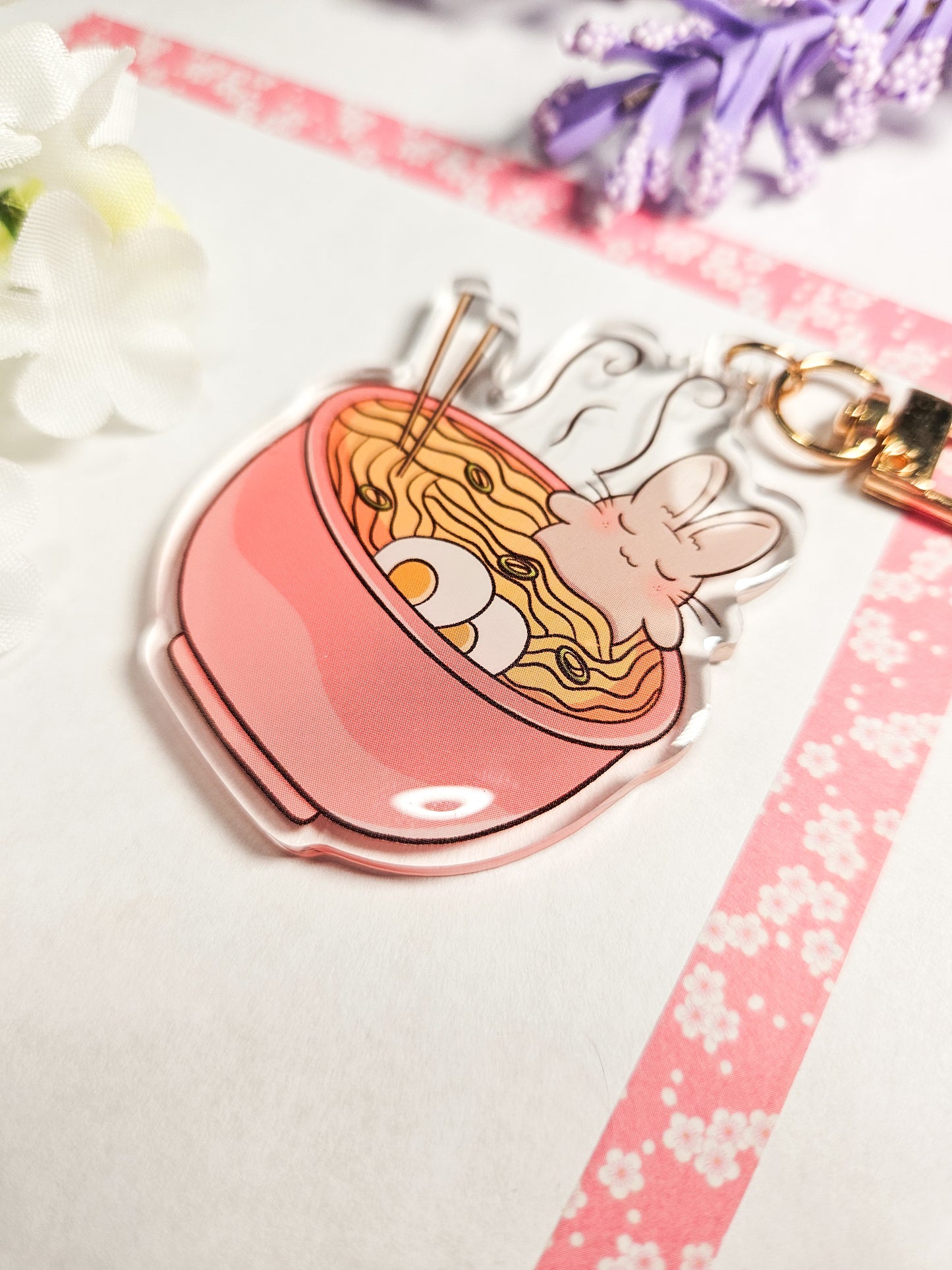 ramen bunny keychain