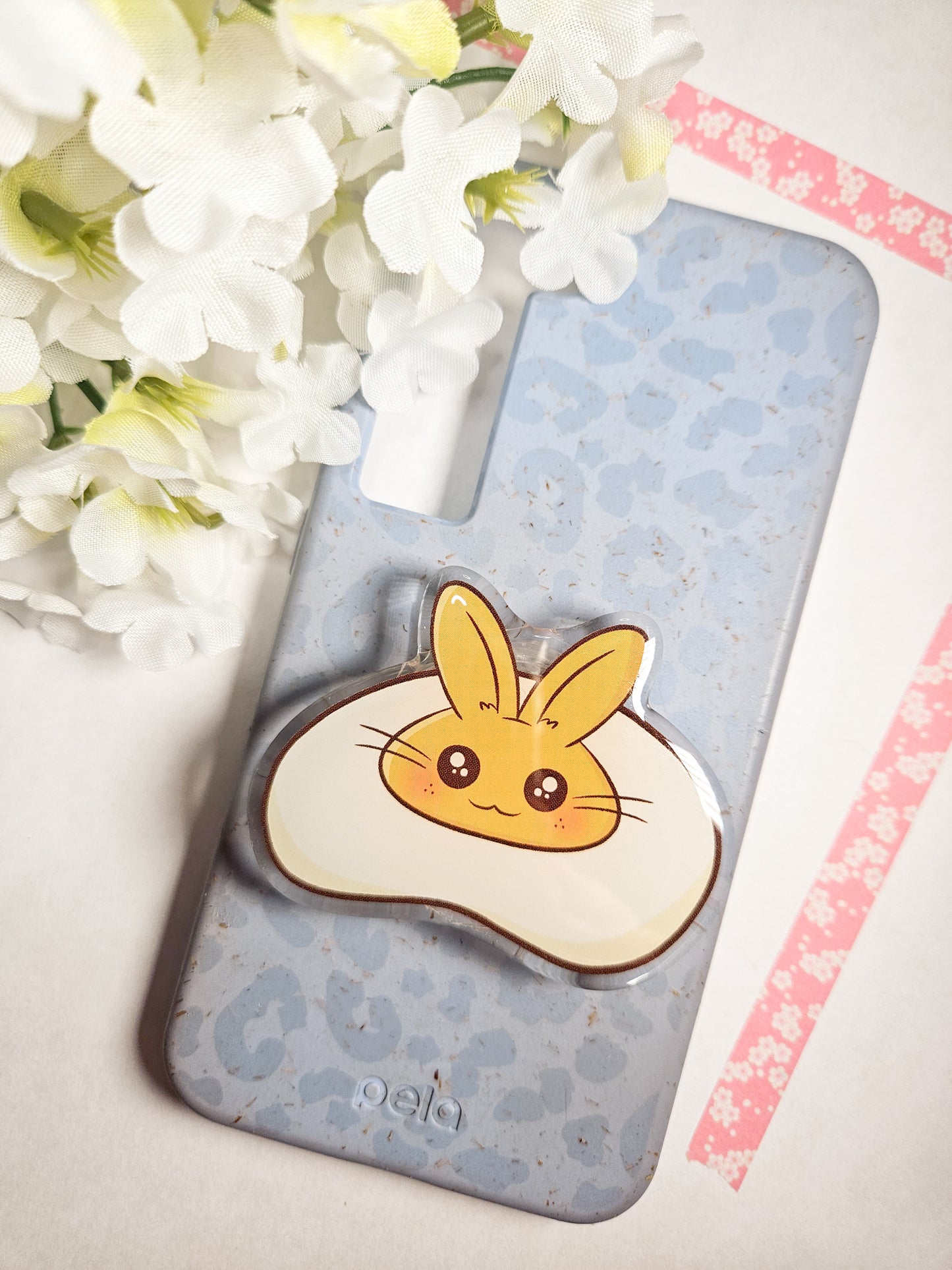 fried egg bunny phone grip
