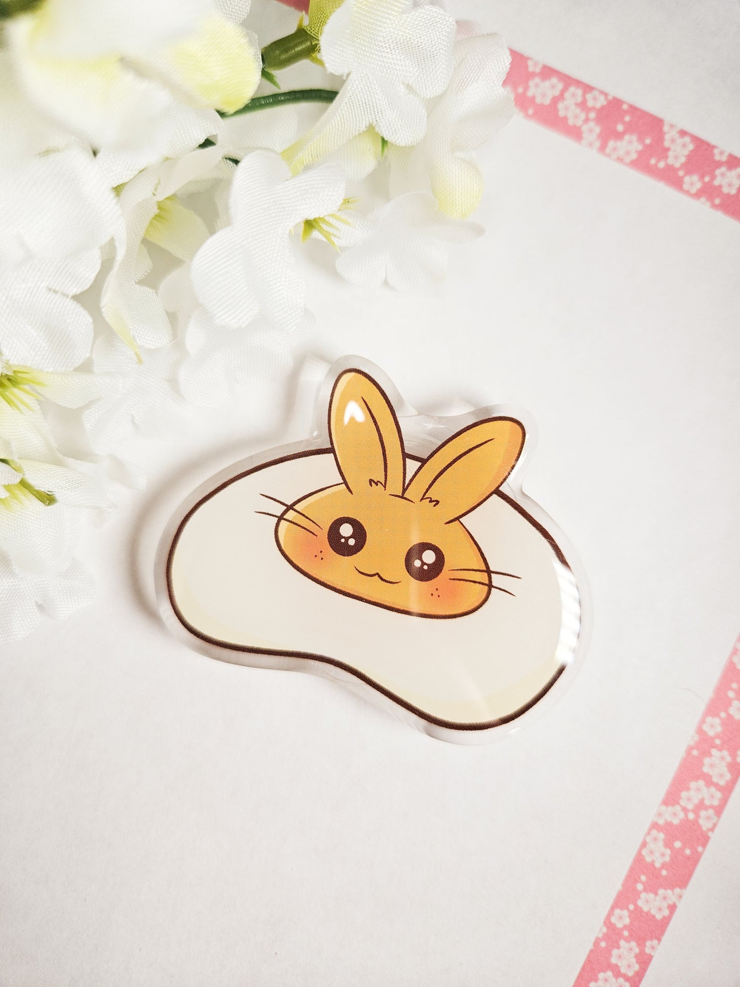 fried egg bunny phone grip