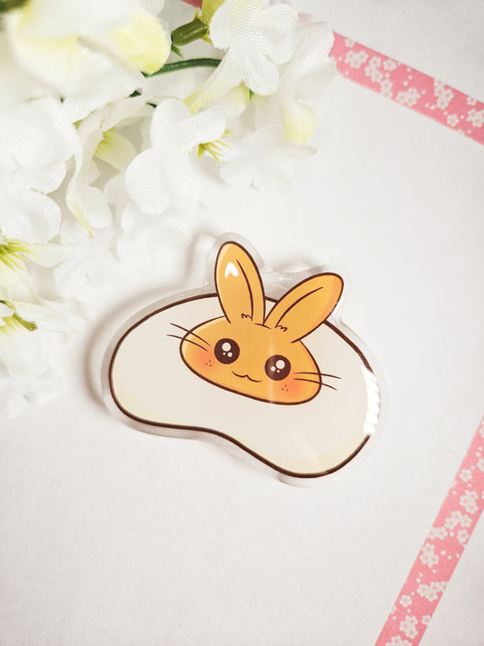 fried egg bunny phone grip