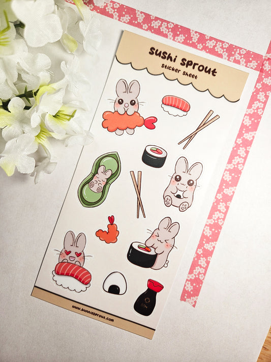 sushi sprout sticker sheet
