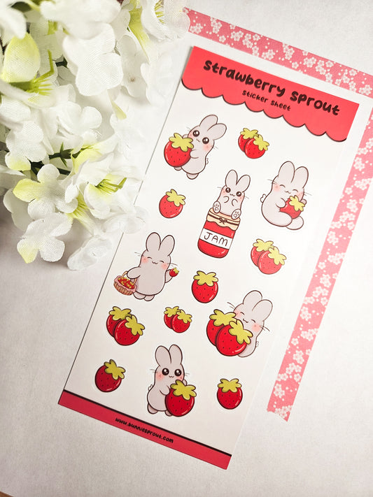 strawberry sprout sticker sheet