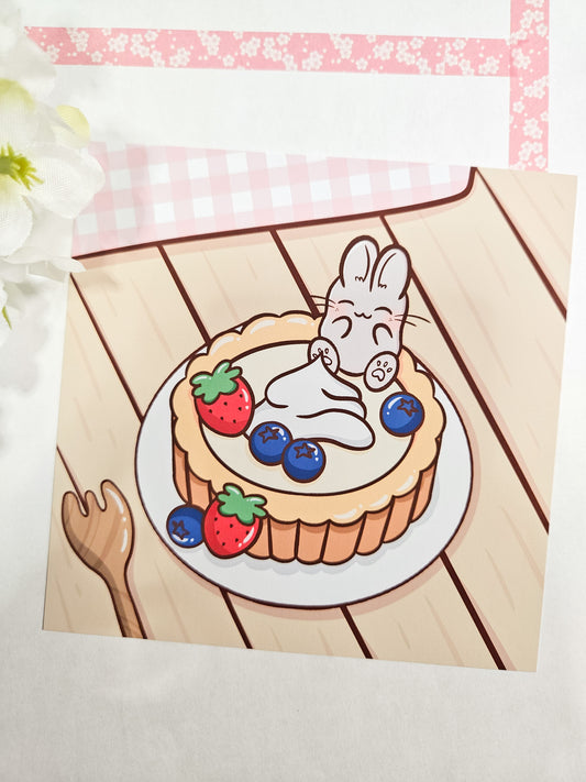 bunny picnic print
