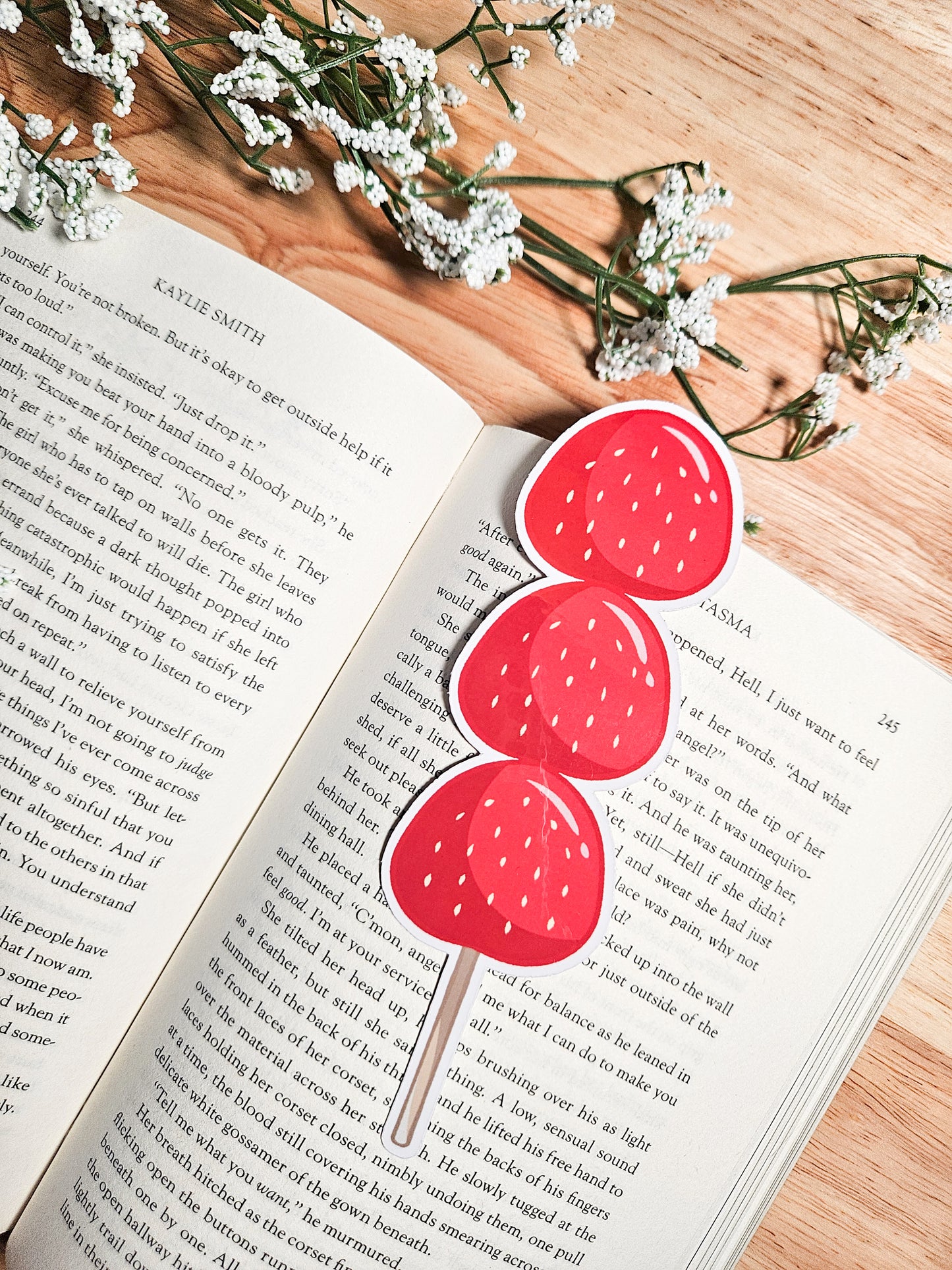 strawberry tanghulu bookmark