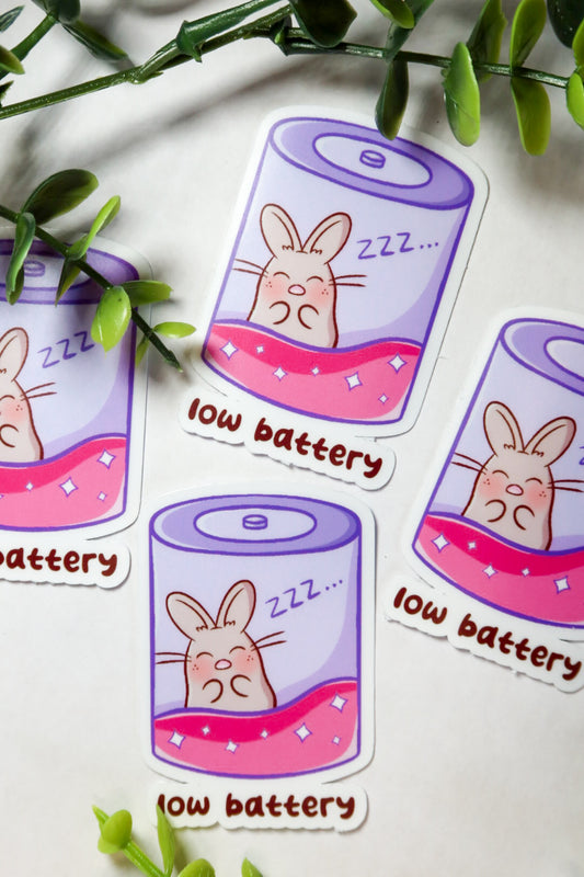low battery bunny sticker