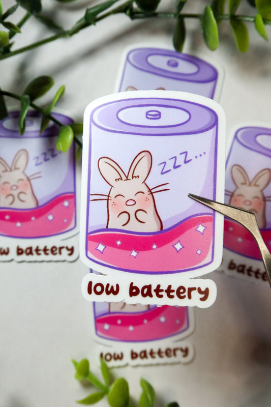 low battery bunny sticker