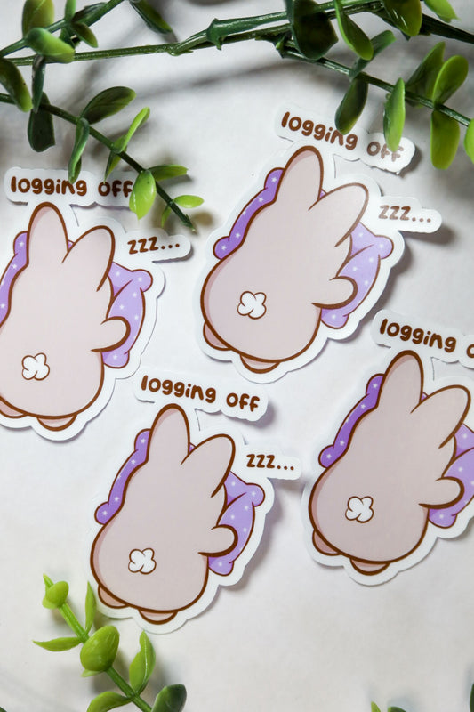 logging off bunny sticker