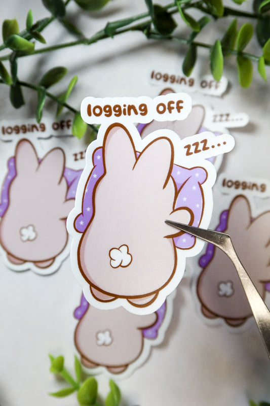 logging off bunny sticker