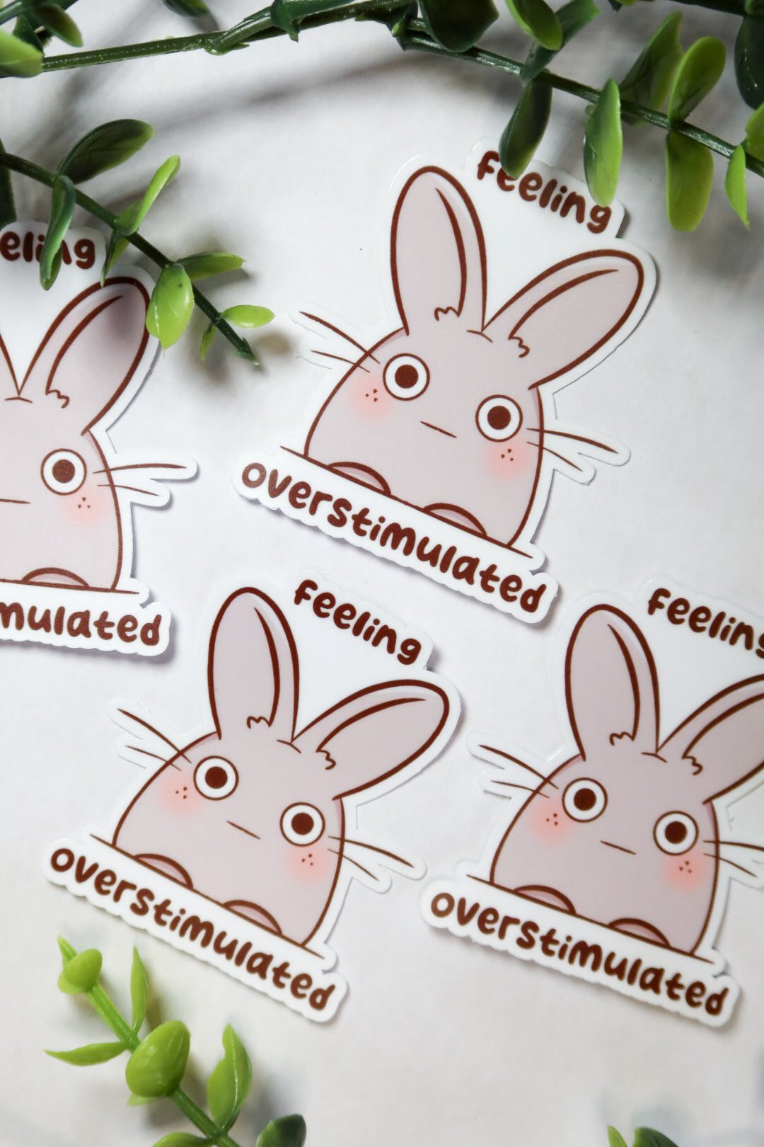 feeling overstimulated bunny sticker