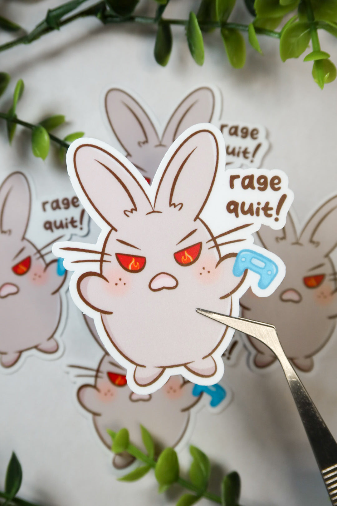 rage quit! bunny sticker