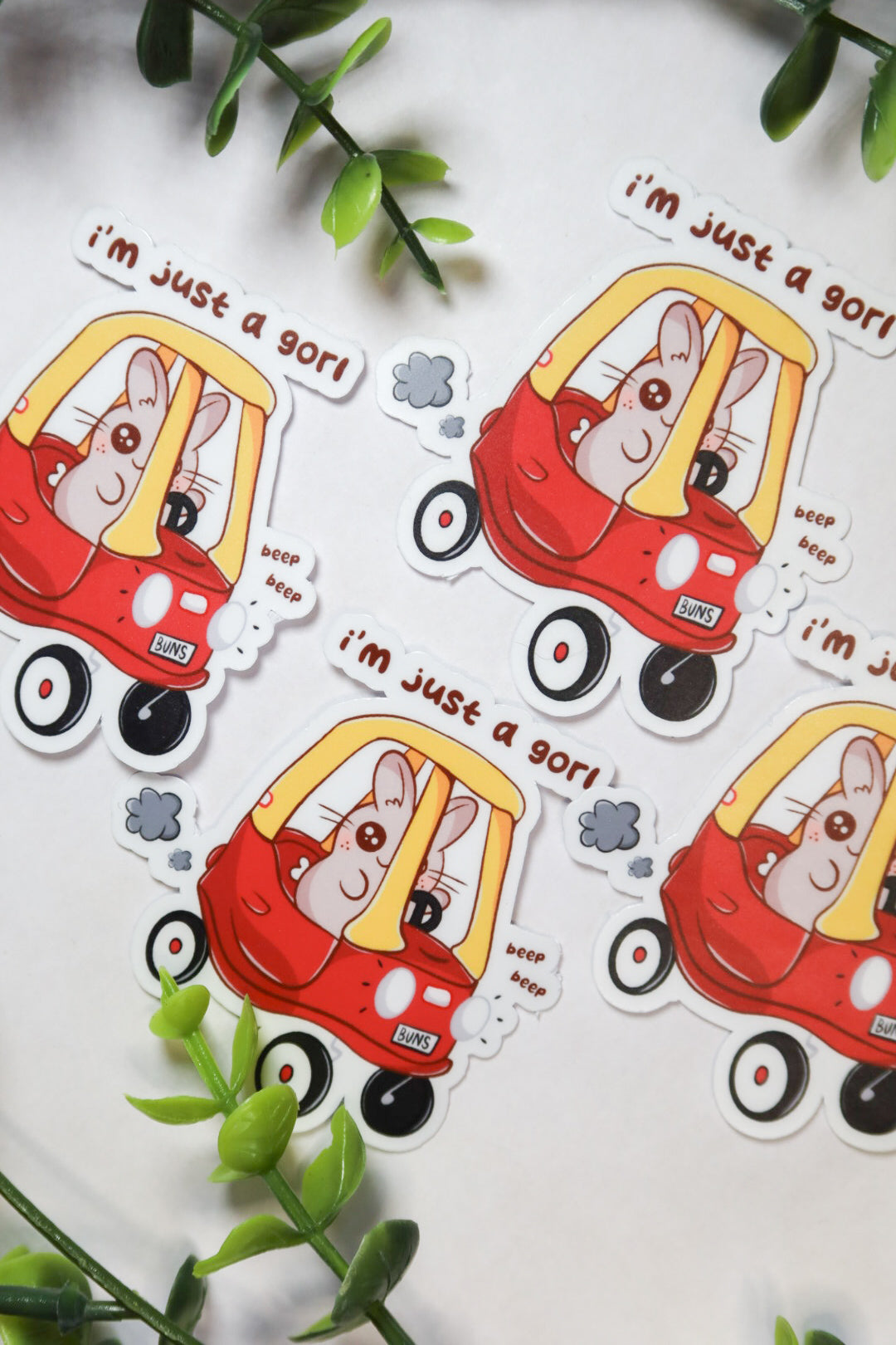 i'm just a gorl bunny sticker