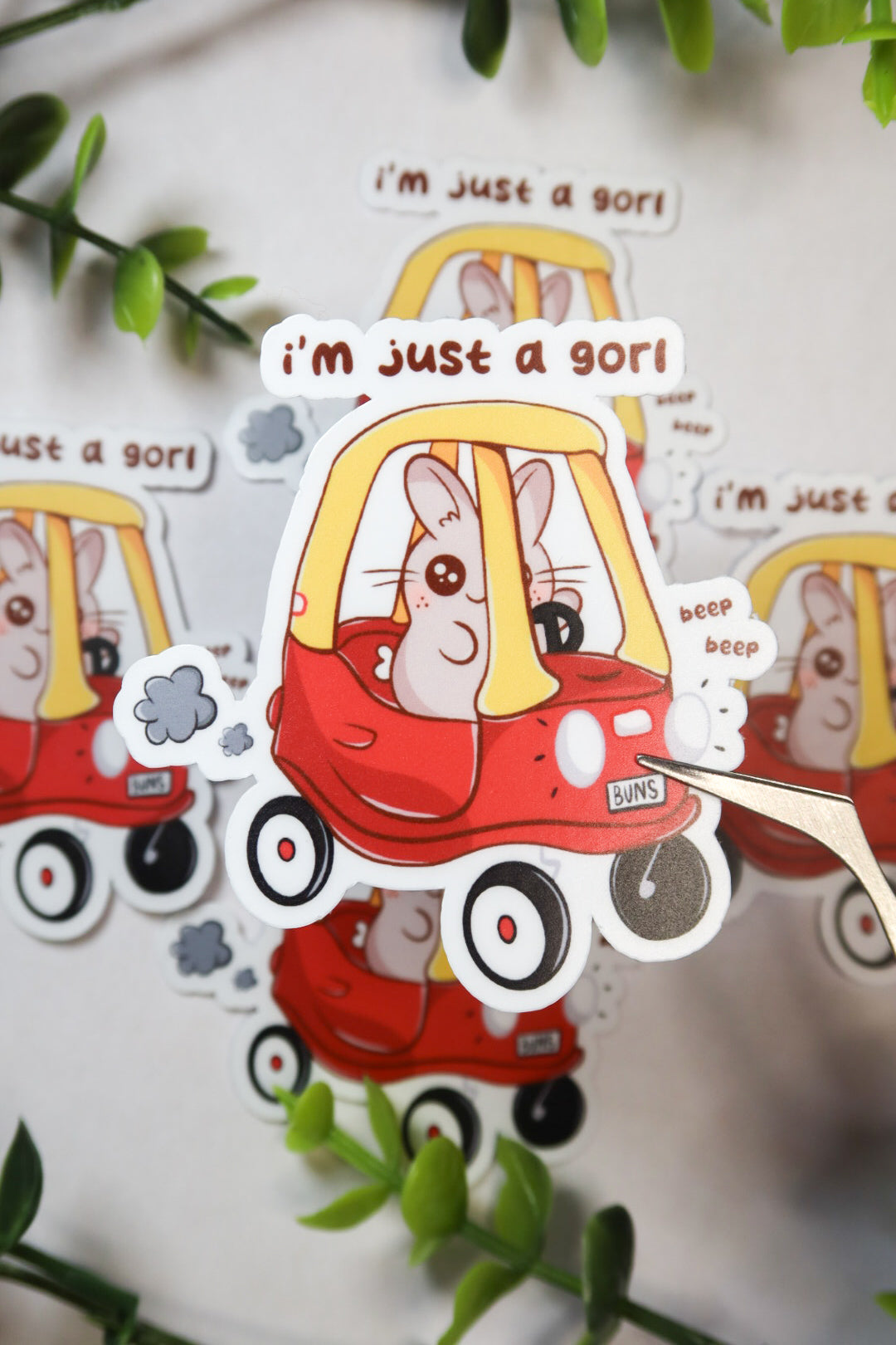 i'm just a gorl bunny sticker