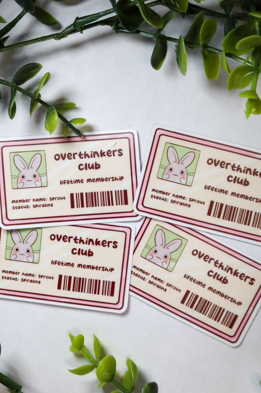 overthinkers club sticker