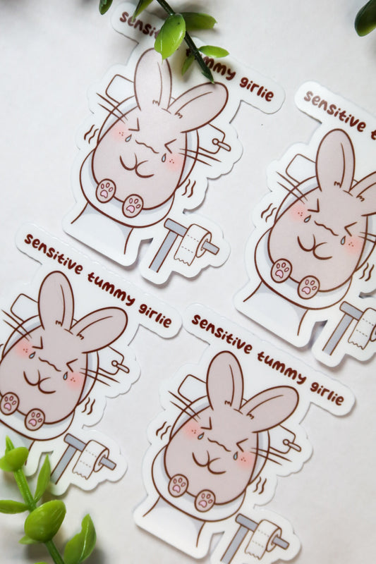 sensitive tummy girlie bunny sticker