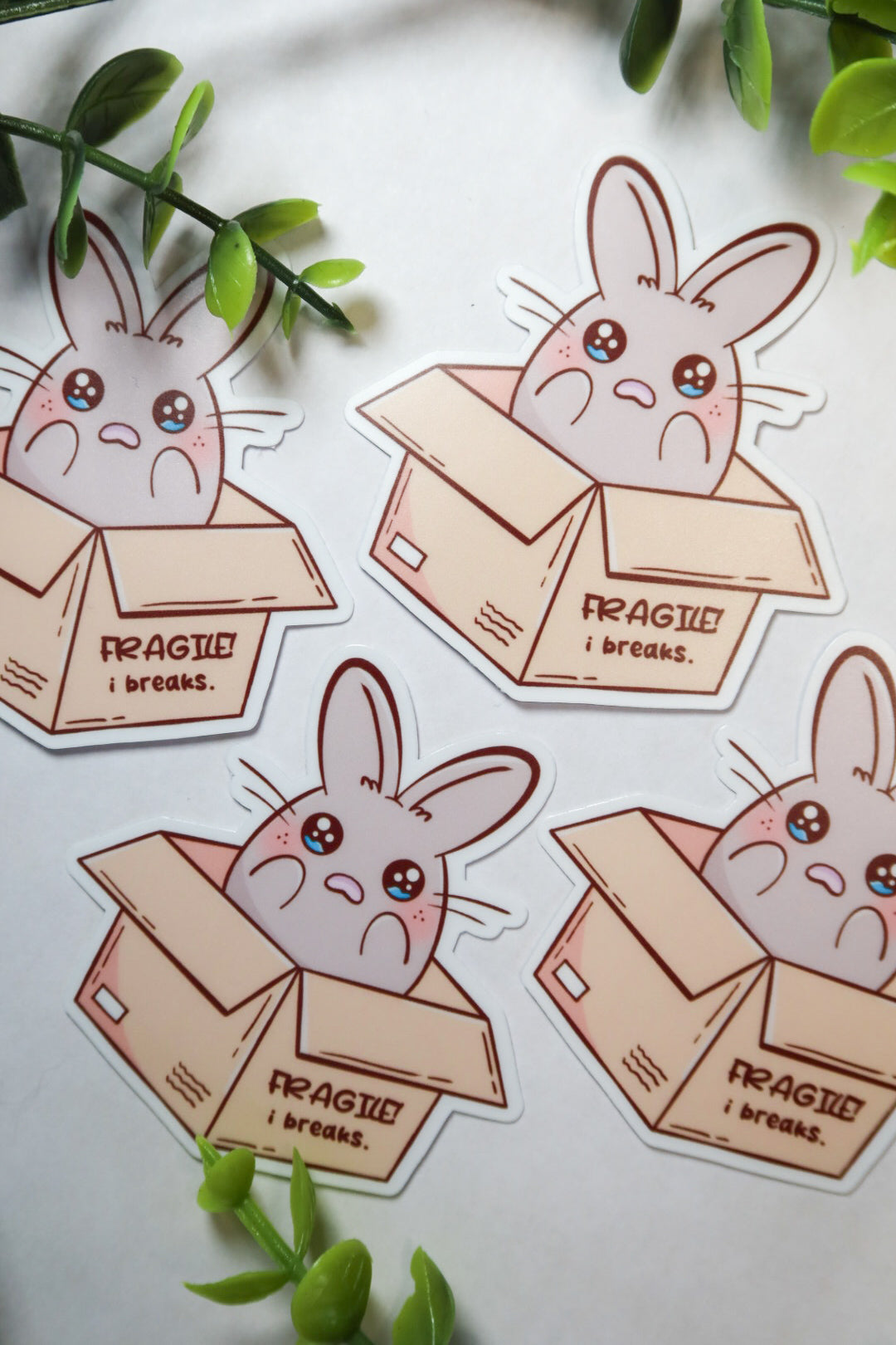 fragile i breaks bunny sticker