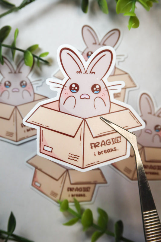 fragile i breaks bunny sticker