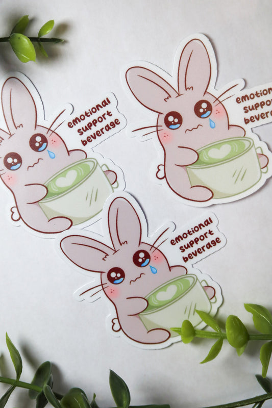 emotional support beverage bunny sticker