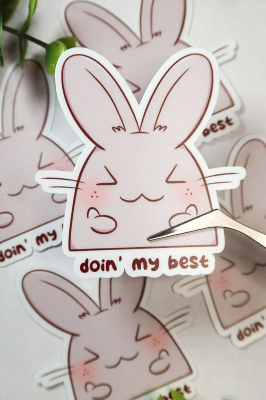 doin' my best bunny sticker