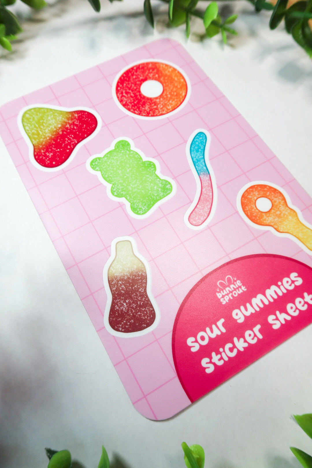 sour gummies sticker sheet