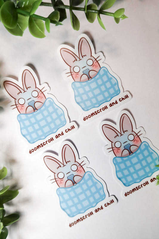 doomscroll and chill sticker