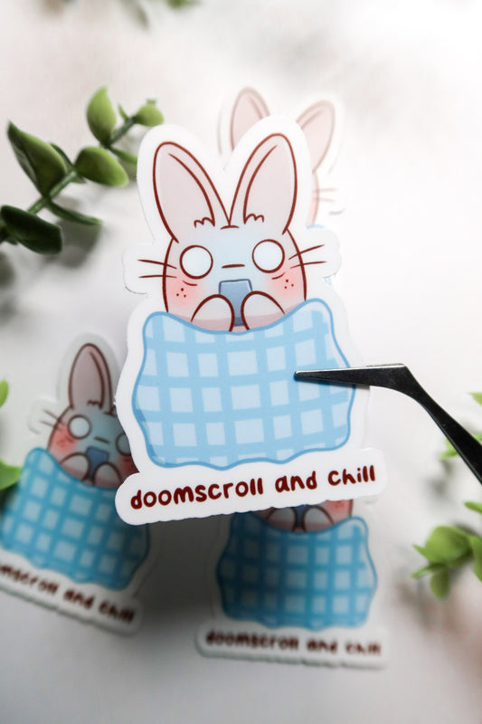 doomscroll and chill sticker