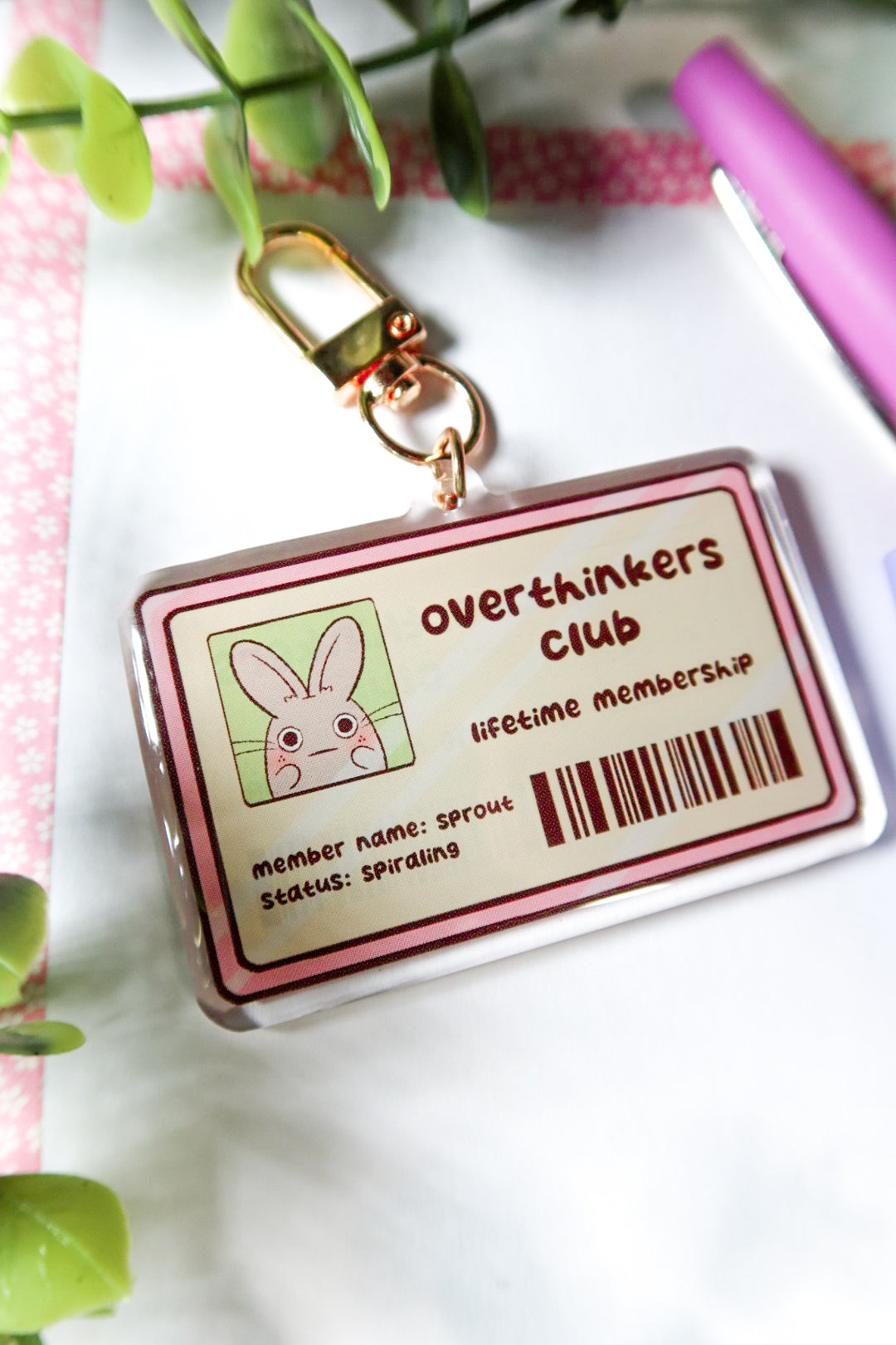 overthinkers club keychain