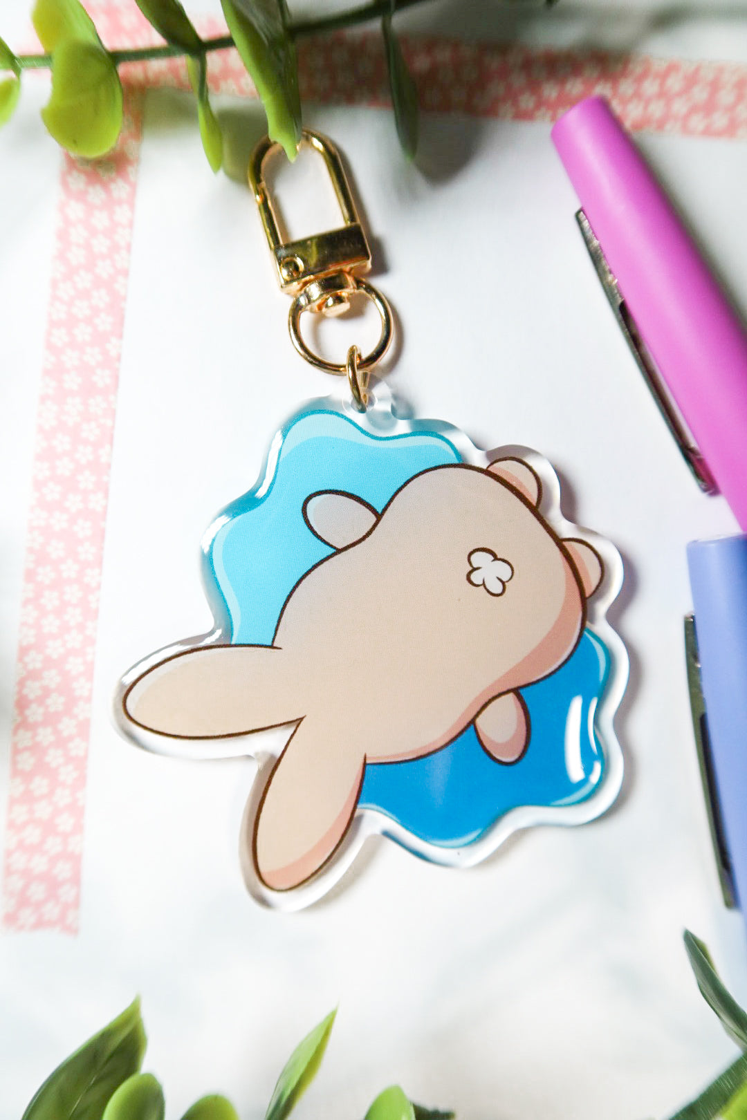 crying bunny keychain