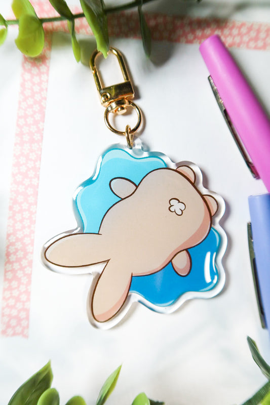 crying bunny keychain