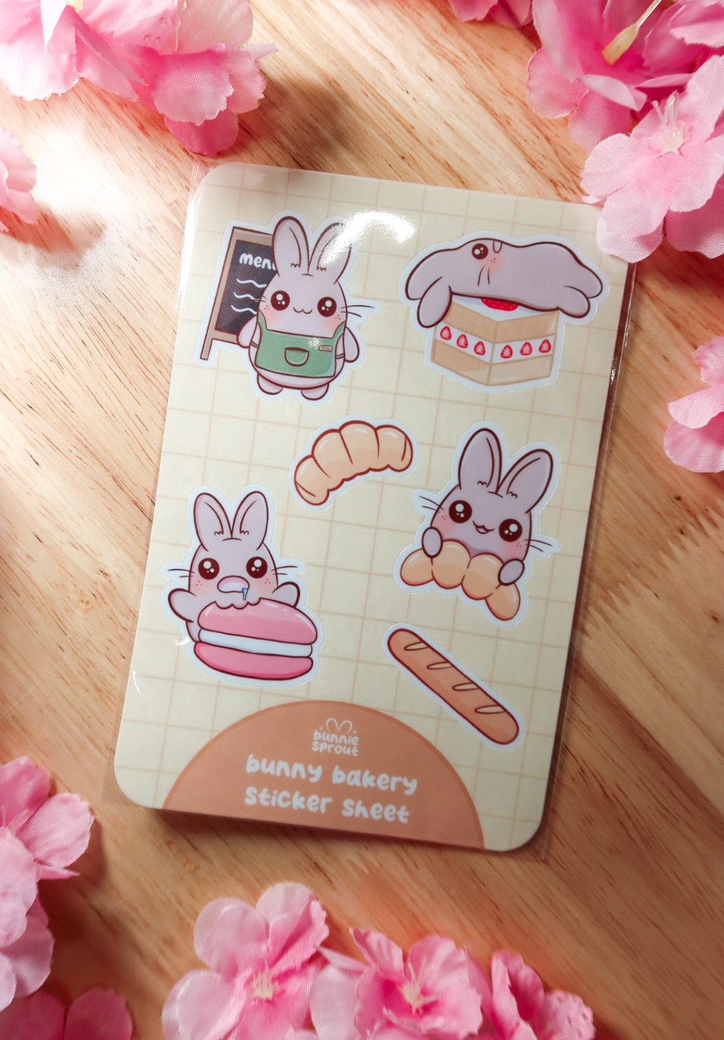 bunny bakery sticker sheet