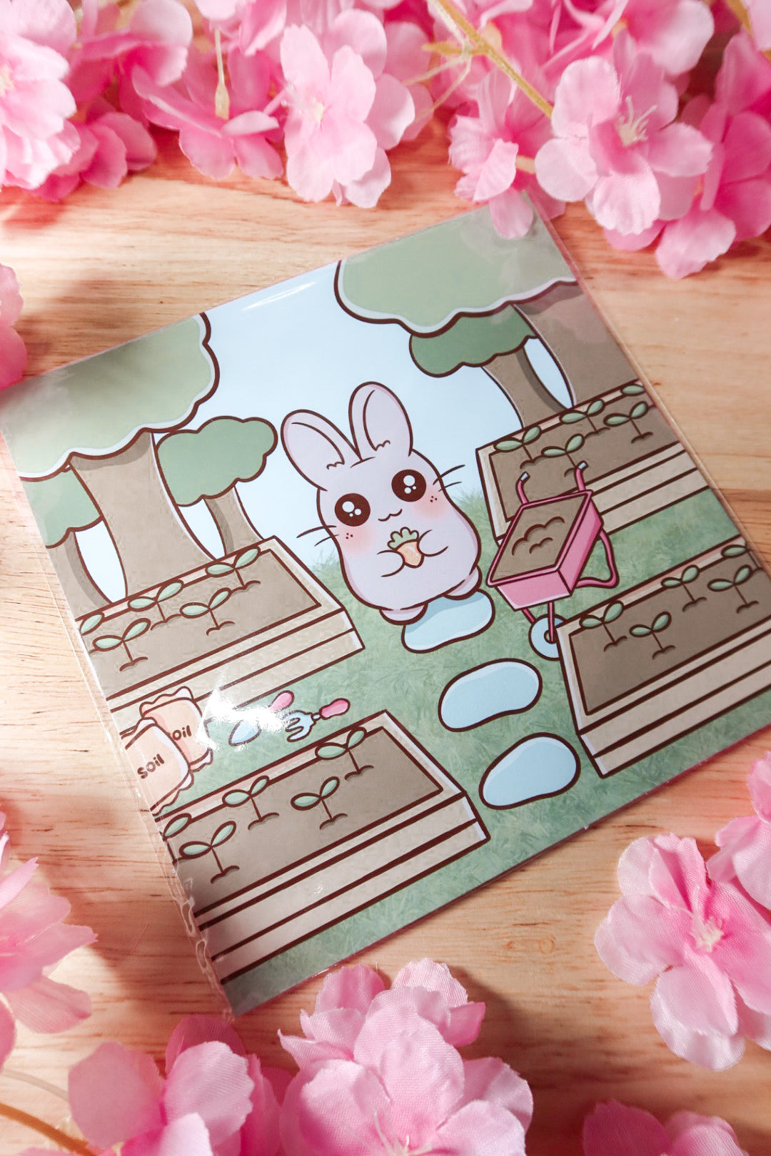 bunny garden print