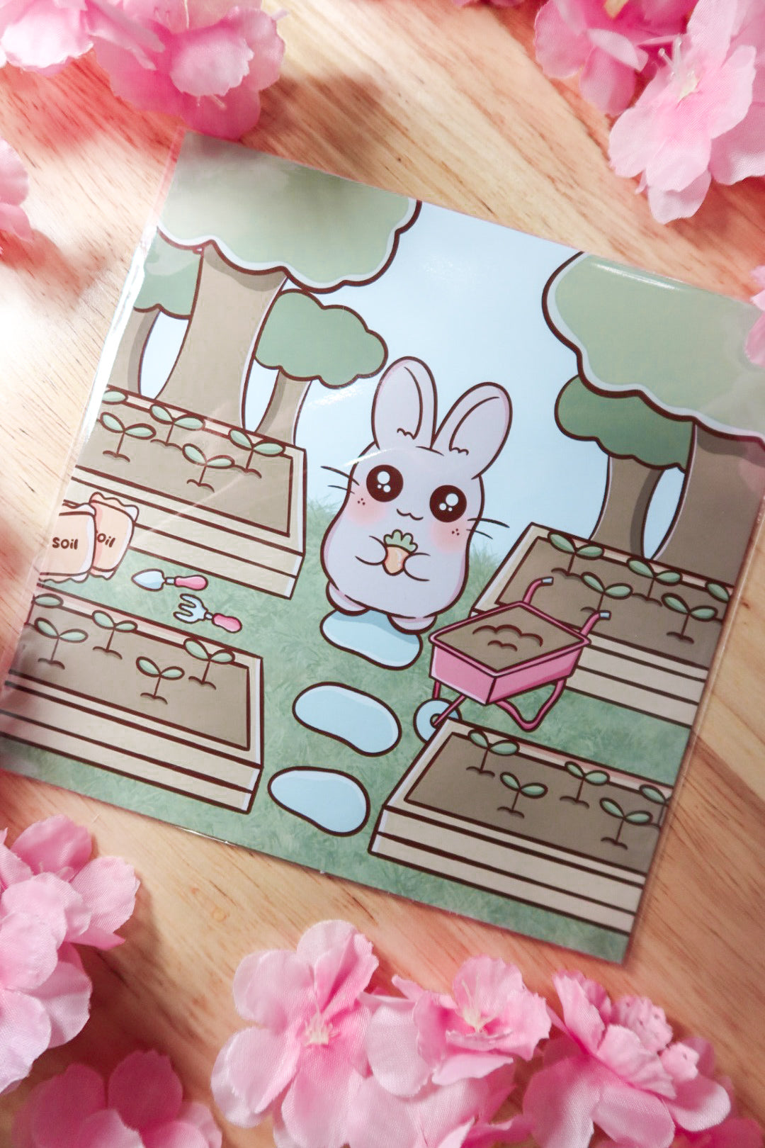 bunny garden print